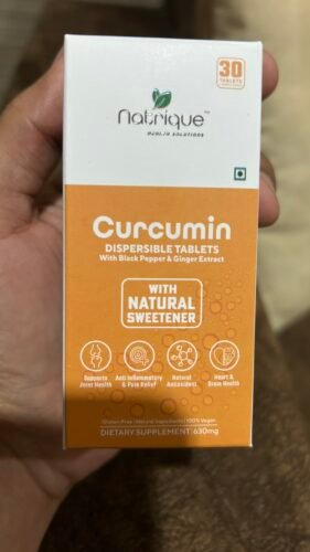Click to view full screen Natrique's Curcumin (95% Curcuminoids) Dispersible Tablets with Black Pepper & Ginger Extract | Fast-Absorbing | 30 Tablets | 1 Month Supply photo review
