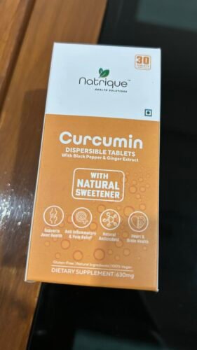 Click to view full screen Natrique's Curcumin (95% Curcuminoids) Dispersible Tablets with Black Pepper & Ginger Extract | Fast-Absorbing | 30 Tablets | 1 Month Supply photo review